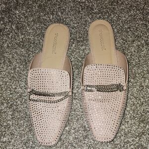 Shoe Dazzle Blush Studded Mules